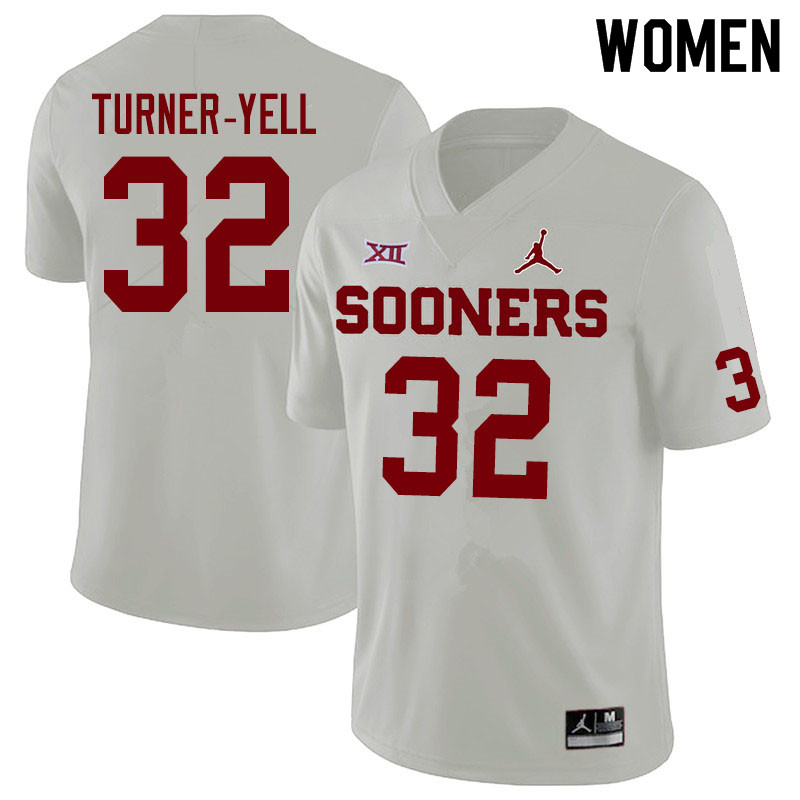 Jordan Brand Women #32 Delarrin Turner-Yell Oklahoma Sooners College Football Jerseys Sale-White